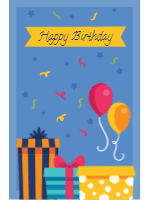 Set of happy birthday cards in flat style 3 — front side, editable birthday card design template for print-on-demand