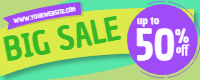 Flat sale banners 1 — front side, editable banner design template for print-on-demand