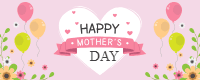 Set of mother s day banners with flowers and balloons 1 — front side, editable banner design template for print-on-demand