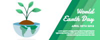 Earth day banners with world in flat style 1 — front side, editable banner design template for print-on-demand