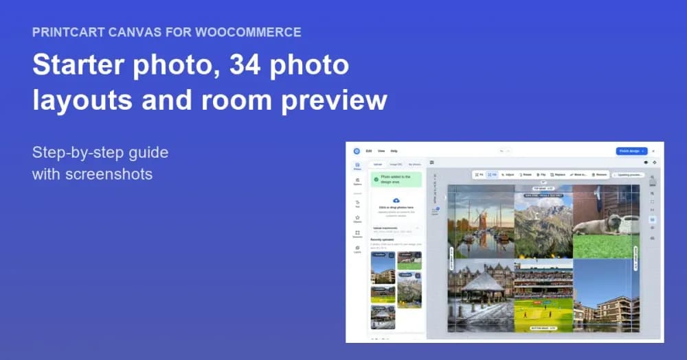 Cover: Use a Starter Photo, 34 Photo Layouts and Room Preview for Canvas Products