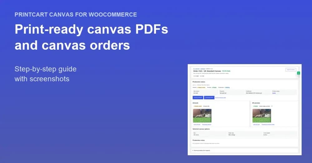Cover: Download Print-Ready Canvas PDFs and Manage Canvas Orders