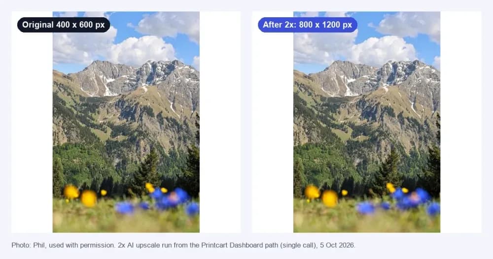 Upscale a Low-Resolution Photo for Printing in the Printcart Dashboard cover