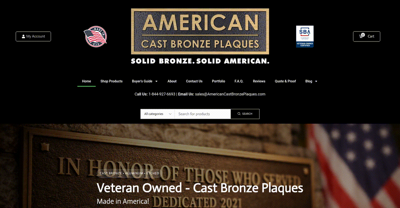 Optimized Online Ordering for Custom Plaques and Signage Solutions - project preview