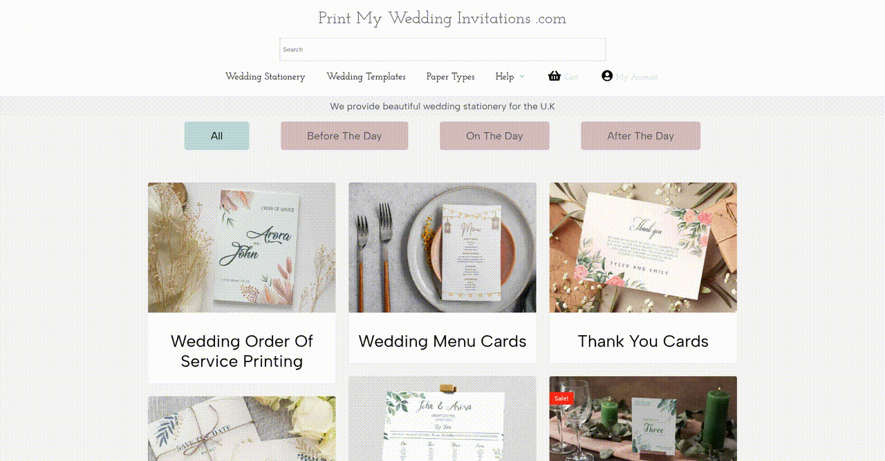 Streamlined Customer Journey for Customized Wedding Invitations and Print Products - project preview