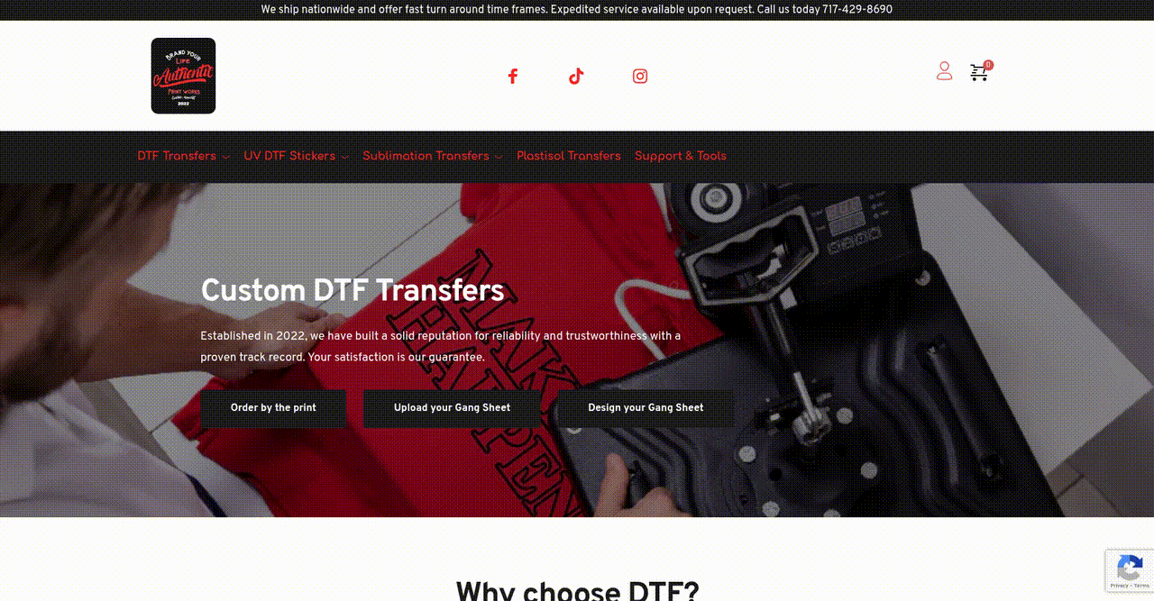 Optimized E-Commerce Solution for Custom Print Transfers and Services - project preview